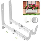 KEYDOLA 2 Packs SUS201 Stainless Steel Adjustable Planter Bracket (6 to 12 Inches), Window Planter B