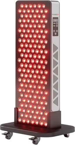 Image of FLIKEZE Red Light Therapy Panel for Full Body Face, Dual Chip 660nm 850nm | Near Infrared Light Therapy Device with 3 Modes Timer Stand, Light Therapy Lamp for Body, Home Office Gym, Basic 156 LEDs