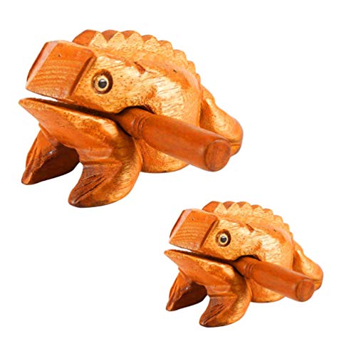 PRETYZOOM 2 Instrumentos de Percussão Sapo de Madeira Com Pau Sapo de Madeira Guiro Rasp Tailandês S