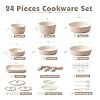 SENSARTE 24 Piece Ceramic Pots and Pans Set, Nonstick Detachable Handle Cookware, Induction Cookware Set with Removable Handle, Healthy Non Stick for RV, Dishwasher＆Oven Safe, PFOA Free (Almond Beige) #1