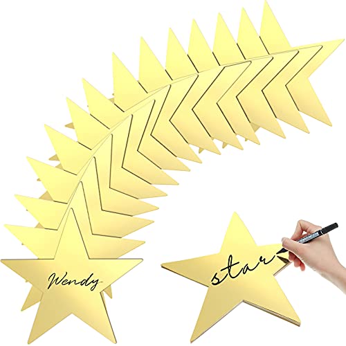 Outus 96 Pieces 11 Inch Large Gold Stars Cutouts Gold Stars Decoration Double Printed Paper Stars for Wedding Bulletin Board Decoration Classroom Wall Party Decoration Graduation Party Decoration