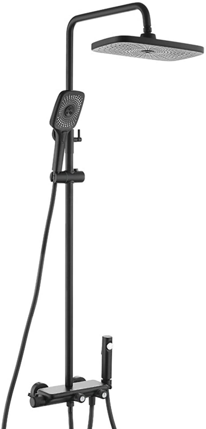 AYCDL Shower System, Shower Faucet Set Wall Mounted Rain Shower Combo Set Height Adjustable Shower Set with 12 Inches Rainfall Shower Head, Tub Spout, Handheld Spraye,Black