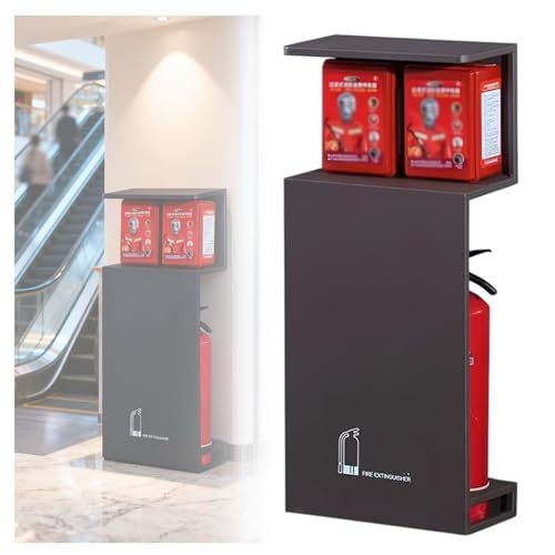 Caja de almacenamiento para extintores de incendios de acero inoxidable, diseño abierto para 2 extintores, solución de seguridad contra incendios para el garaje del hogar