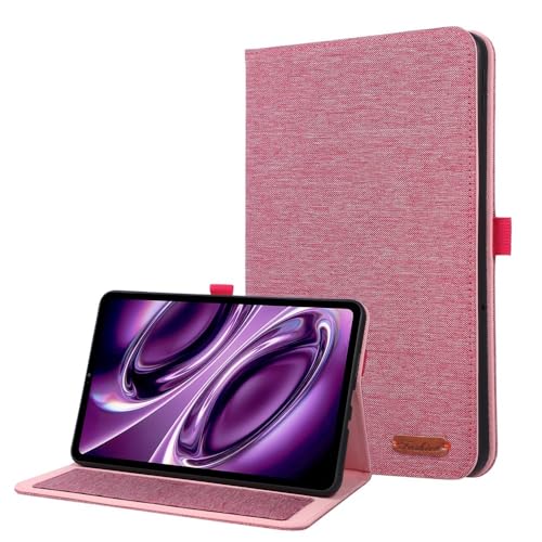 Étui pour Xiaomi Redmi Pad 2 9,7" 2026 housse rose en simili cuir et toile avec support