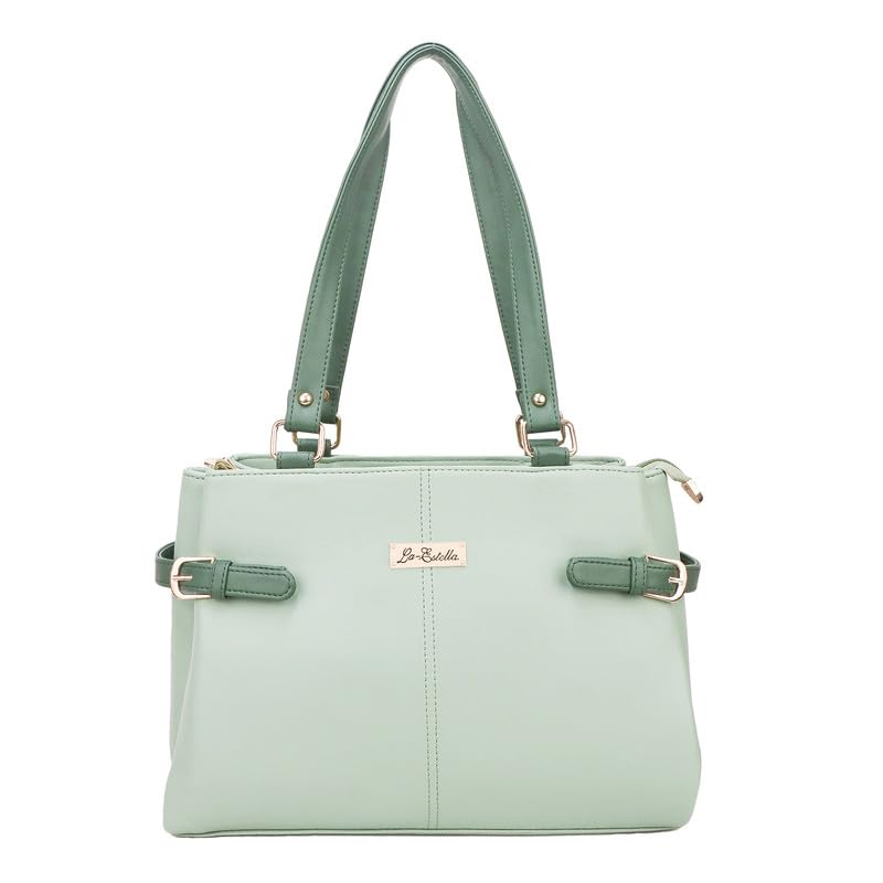 LA ESTELLA Elegant Spacious Handbag with 3 compartment 2 inner pocket for girls and women, easy to carry (Light Green) (B0D93QWMDY) Amazon Price History, Amazon Price Tracker