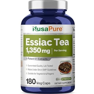NusaPure Essiac Tea 1350 mg 180 Veggie Caps (Vegetarian, Non-GMO)