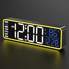 Alampan 9 " Digital Alarm Clocks for Bedroom, Large Display Corded Clock, Dual Alarm, with Night