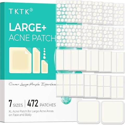 TKTK Large Pimple Patches for Face & Body Zit Breakouts, 7 Sizes 472 Count — $16.99 (15% off)