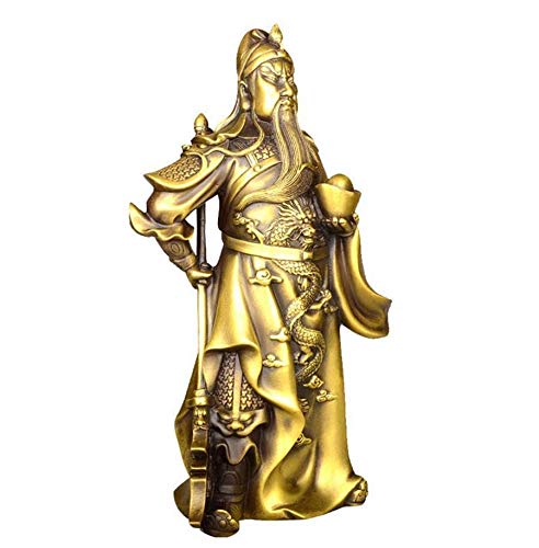 YNBSHGAA Feng Shui Guan Yu Statue Copper Statue Pure copper Guan Gong household crafts pure copper orments manufacturers wholesale copper ware Feng Shui Decoration
