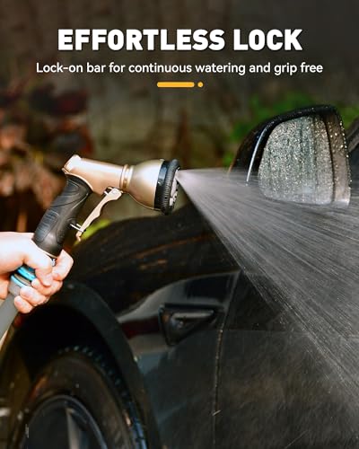 image for RAINPOINT Garden Hose Nozzle, 100% Zinc Alloy Hose Sprayer Nozzle with