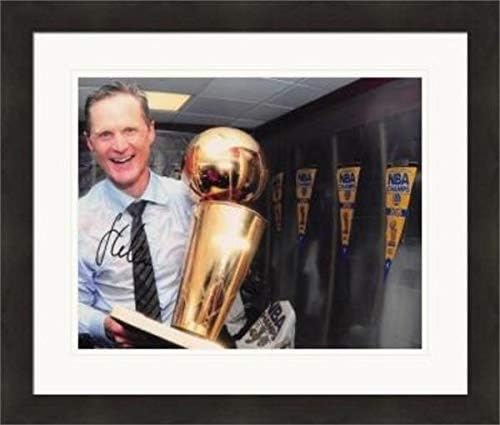Autograph Warehouse 572009 8 x 10 in. Golden State Warriors Championship Coach Steve Kerr Autographed Photo - No.2 Matted & Framed