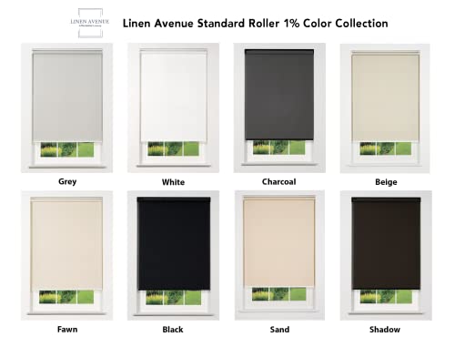 Linen Avenue Cordless 1% Solar Screen Standard Roller Shade, White 72 W X 66 H #TOP6