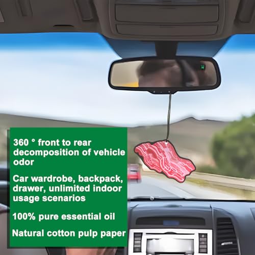 Image of Car Mirror Hanging Ornament, Bacon Funny Vehicle Interior Decor, Universal Decoration Accessories for SUV, Sedan, Truck (Type A)