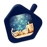 Isaac Jacobs 3x3 Navy Dreidel Picture Frame - Hanukkah Photo Gift for Loved Ones, Holiday Tabletop or Wall Display, Elegant Home Décor (3x3, Navy)