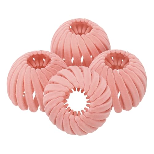 YELARXI Bird Nest Magic Hair Clip, Hairs Maker Flocking Ponytail Holder Hair Barrettes Accessories Shaper for Women Girls Hair Ties Thin Thick Fine Curly Hairs (4 Pack, Pink)