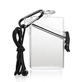 BESARME Waterproof ID Badge Holder Case Clear Vertical ID Card Holder with Lanyard Carabiner and Keychain Durable Locker Dry Box