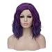 Mildiso Wigs Short Bob Wavy Curly Women Wigs Purple Synthetic Hair Cosplay Halloween Wigs with Wig Cap M004PR
