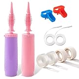 Balloon Pump Hand Held Balloon Arch Kit for Garland, Balloon Pump Set Includes 2 Inflator Air Pump for Balloons, 200 Dot Glue,2 Balloon Arch Strip,2 Balloon Tying Tool and 2 Balloon Ribbons,10 pack