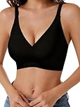 Curlady Push Up Bra for Women Comfortable Wireless Bras Full Coverage Support Lift Bralette with Bra Extenders 3 Hooks Soft Everyday Seamless Tshirt Bra Black