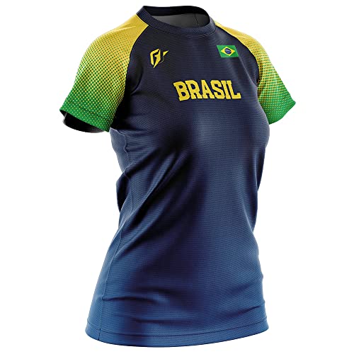 Camiseta Baby Look Filtro UV Brasil OverFame Azul