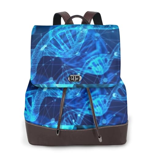 Sac à dos en cuir pour femme Dna Chain impression photo finitions haut de gamme