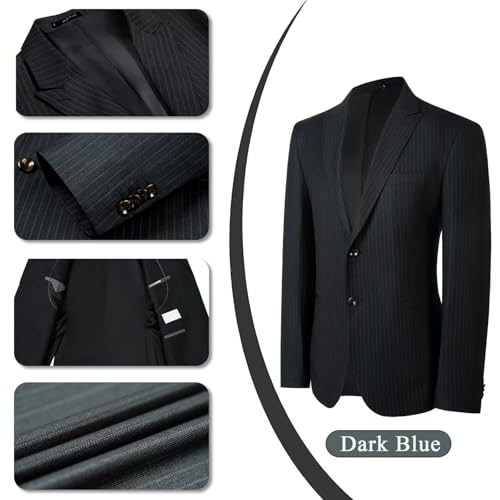 Mens Blazer Jacket Slim Fit Sports Coats for Men Two Button Casual Sports Coat for Business Pinstripe Suit Jacket2