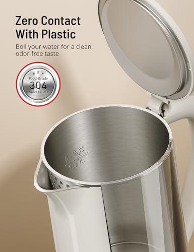 Image of Paris Rhone Electric Kettle, Tea Kettle with 6 Temperature Settings, 1.7L Cordless Hot Water Boiler Heater, Strix Thermostat, Touch Control, Auto-Shutoff /Boil-Dry Protection, Keep Warm, LED Indicator