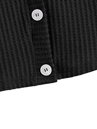 Image of SweatyRocks Women's Long Sleeve Button Front V Neck Soft Cardigan Sweaters