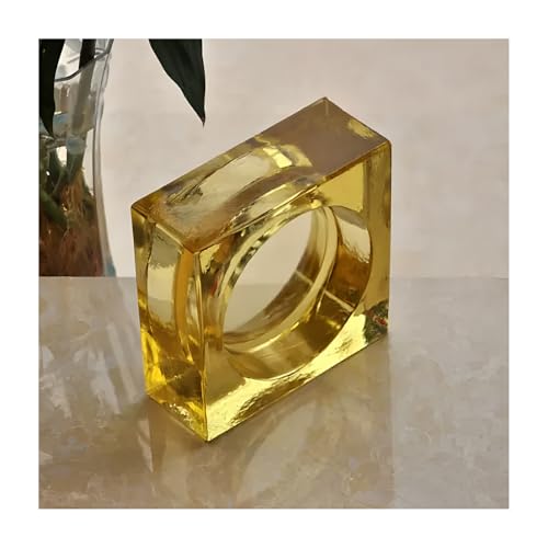 ZNQNDSR Brique de Verre Blocs De Verre Colorés Carrés, Briques De Cristal À Haute Transparence, Carreaux De Verre pour Bar, Hôtels, Bureaux, Maisons(Yellow)