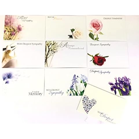 ShredAstic®️ 10 Deepest sympathy mixed funeral cards / 10 clear cello bags floristry message cards Cover