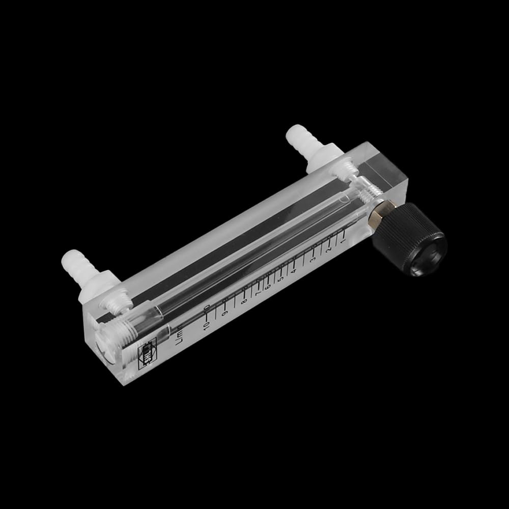 Débitmètre LZQ-7 avec vanne de régulation Débitmètre 1-10 LPM pour Mesure unidirectionnelle du débit d'air et d'oxygène de gaz avec barbillons de 8 mm pour Applications industrielles