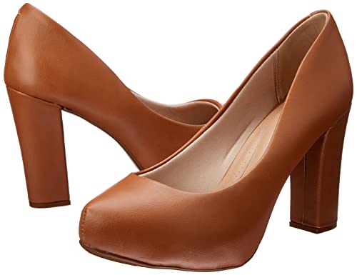 Scarpin Beira Rio Salto Grosso Feminino, Camel, 36