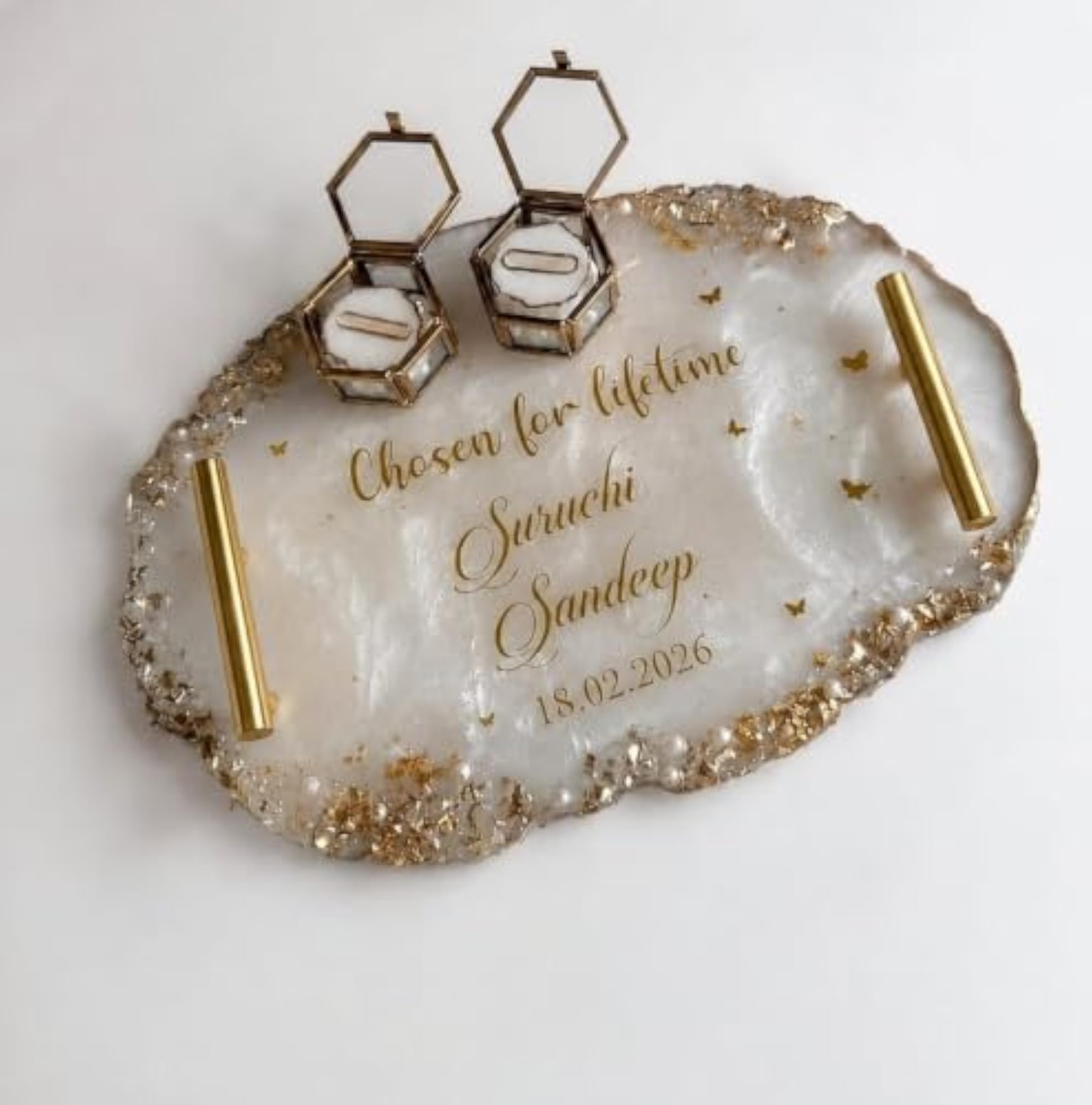 Customized Oval Resin Engagement Platter