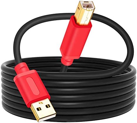 Printer Cable 3M,TanQY USB 2.0 High Speed Gold-Plated Connectors Printer Scanner Cable Cord A Male to B Male for HP, Canon, Lexmark, Dell, Xerox, Samsung etc (3M, Red)