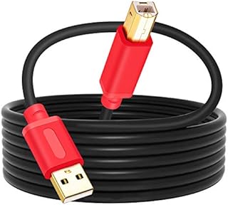 Printer Cable 3M,TanQY USB 2.0 High Speed Gold-Plated Connectors Printer Scanner Cable Cord A Male to B Male for HP, Canon, Lexmark, Dell, Xerox, Samsung etc (3M, Red)