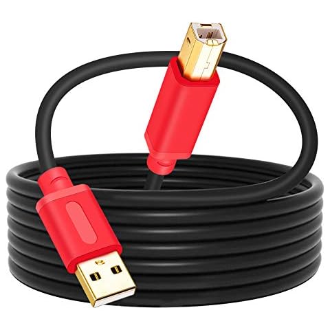Printer Cable 10M,TanQY USB 2.0 High Speed Gold-Plated Connectors Printer Scanner Cable Cord A Male to B Male for HP, Canon, Lexmark, Dell, Xerox, Samsung etc (10M, Red) Cover