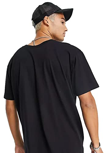 Image of 100% Pure Cotton Mens Printed Half Sleeves Oversized Round Neck Drop Shoulder, Relaxed Fit, Plain T-Shirt