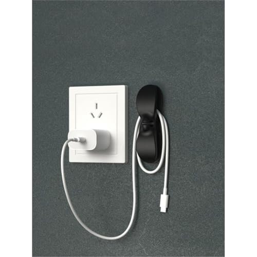 Genérico Kit 5 Organizador de Cabo Para Enrolar Fio Preto