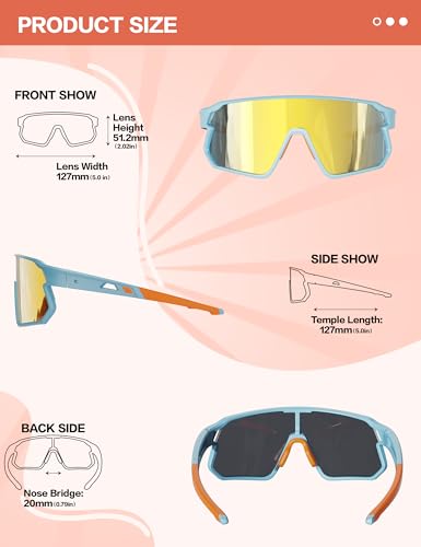 BIRCEN Polarized Baseball Sunglasses for Sports: TR90 Lightweight Running Sunglasses Cycling Glasses for Outdoor — view 3