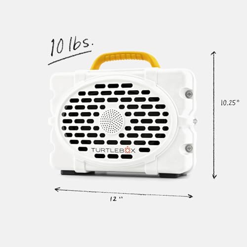 Image of Turtlebox Original Gen 3: Portable Outdoor Bluetooth Speaker - Ultra-Loud (120dB), Waterproof (IP67), Rugged, Impact-Resistant, 3-Day Battery | Party Mode: Unlimited Pairing Stereo, White /Yellow