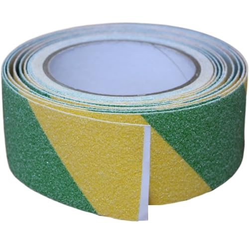 Image of Anti Slip Tape 2 Inch Wide, Waterproof Grip Adhesive Tape, Heavy Duty High Traction Friction for Indoor /Outdoor Steps (33 Ft /Green-Yellow).