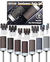 28 Stück Schleifhülsen Satz für Dremel Rotationswerkzeug Schleifaufsätze, 180/240/320/600/1000/1500/2000 Körnung Schleifwalzen Zubehör Set mit 3mm Schaft für Metall Stein und Holz Schleifen