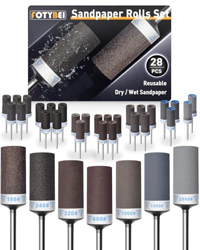 Tambours de Ponçage pour Outil Rotatif Dremel, 28 Pièces Manchons...