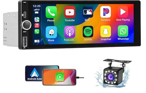 Radio Coche 1 DIN con Carplay/Android Auto y Pantalla 6.86"