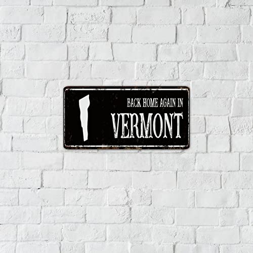 Autravelco My Sweet Home Vermont Metal Sign Decorative Pubs Club Cabin Backyard Wall Décor Metal Tin Sign Us City State Pride Patriotic Metal Signs Outdoor For Bedroom 6X12 Inch #TOP4