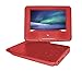 Ematic Personal DVD Player with 7-Inch Swivel Screen, Headphones, Carrying Case, Red