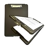 Pack of 2 A4 Black Clipboard Box Files - Storage Filing Case