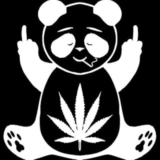 WZJH -Modne naklejki naklejki na samochód, środkowy palec urocza osobowość panda naklejki klasyczna stylizacja samochodu PCW akcesoria dekoracyjne 14 x 14,7 cm (kolor: srebrny)