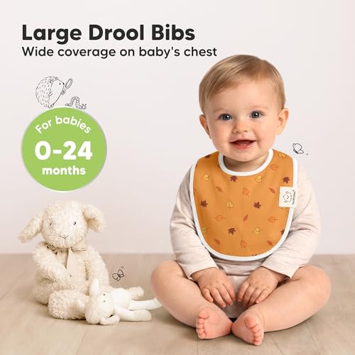 KeaBabies 8-Pack Organic Baby Bibs for Drooling and Teething (Countryside) by KeaBabies - Image 2
