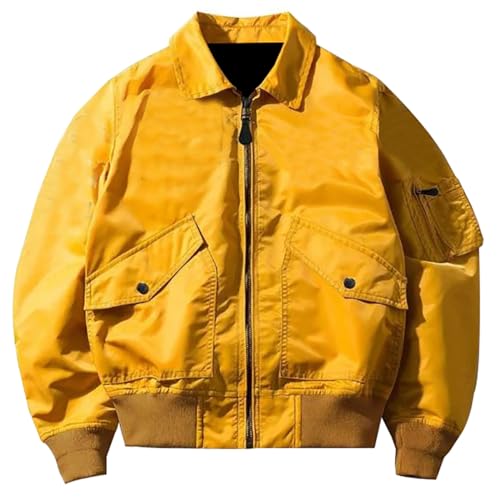 AAOutfitz Ma1 Bomber Uomo, Giallo - Raso, M